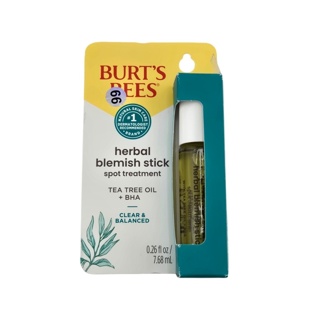Burts Bees Herbal Blemish Stick Spot Treatment Tea Tree Oil BHA 0.26oz New NIP
